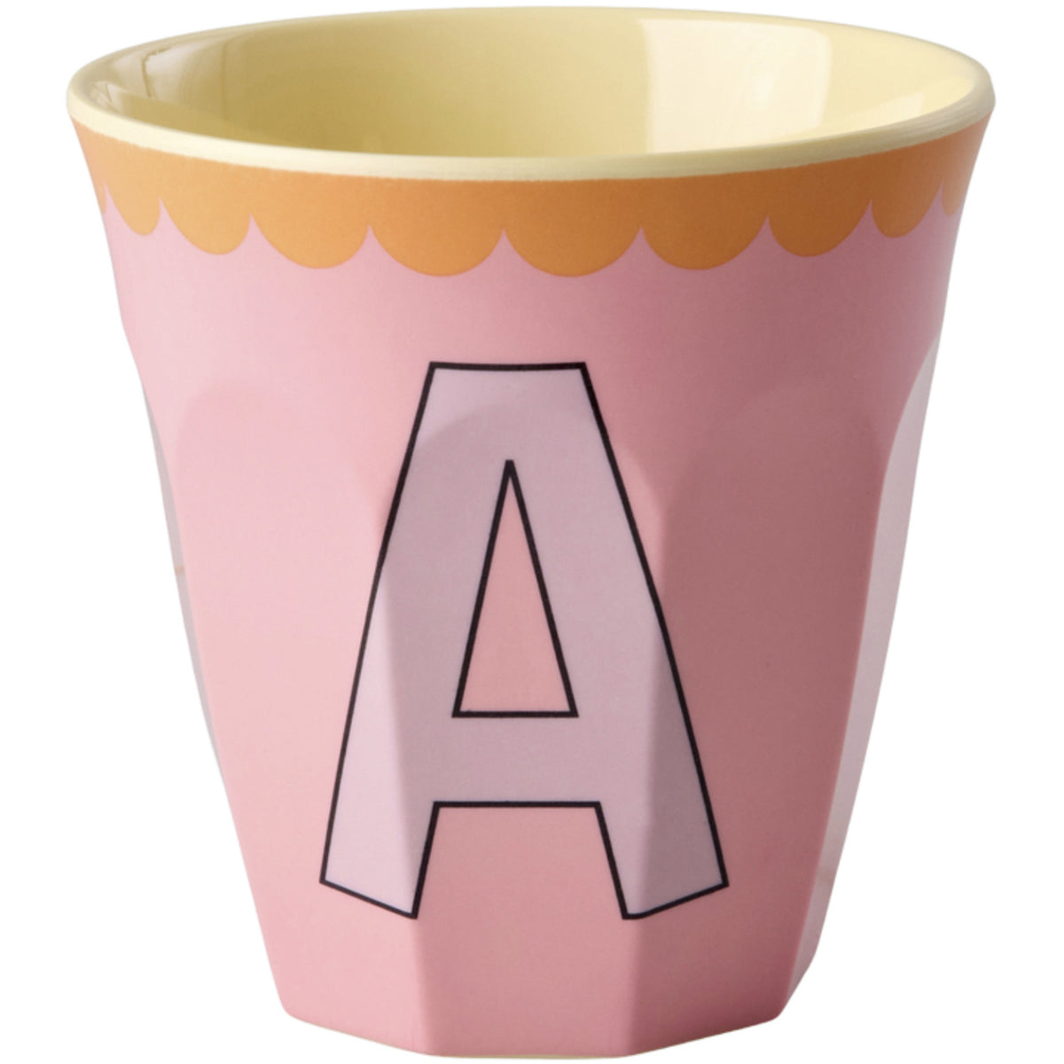 Rice Melamin Kop Med The Letter A - Vintage - Pink - Medium - 250 Ml