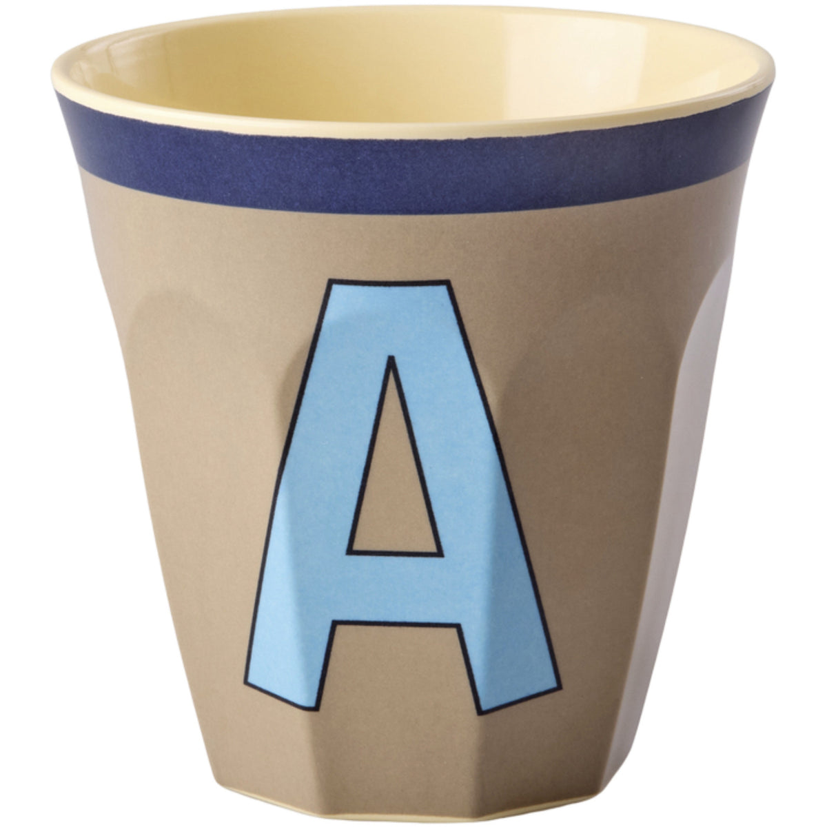 Rice Melamin Kop Med The Letter A - Vintage - Dark Beige - Medium - 250 Ml