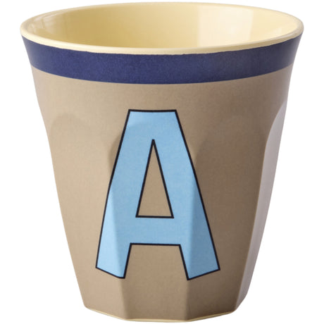 Rice Melamin Kop Med The Letter A - Vintage - Dark Beige - Medium - 250 Ml