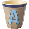 Rice Melamin Kop Med The Letter A - Vintage - Dark Beige - Medium - 250 Ml