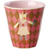 Rice Melamin Kids Kop Med Pink Musik Band Print - Small - 6 Pak - 160 Ml
