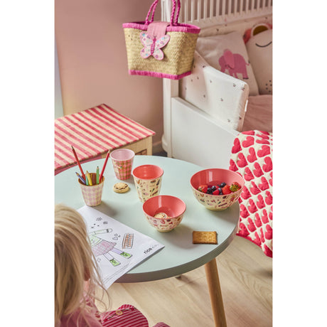 Rice Melamin Skål Med Pink Musik Band Print - Small - 300 Ml