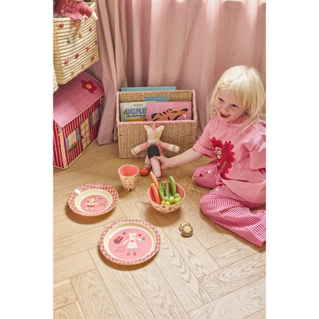 Rice Melamin Kids Skål Med Pink Musik Band Print - 250 Ml