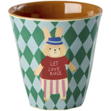 Rice Melamin Kids Kop Med Blue Musik Band Print - Small - 6 Pak - 160 Ml