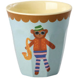 Rice Melamin Kids Kop Med Blue Musik Band Print - Small - 6 Pak - 160 Ml