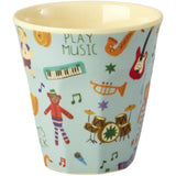 Rice Melamin Kids Kop Med Blue Musik Band Print - Small - 160 Ml