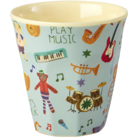 Rice Melamin Kids Kop Med Blue Musik Band Print - Small - 160 Ml