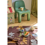 Rice Rustfrit Stål Baby Skål Med Fixed Betræk - Mint Fun Fair Print - 300 Ml
