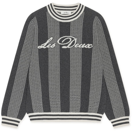 Les Deux Kids Charcoal Melange Striped Signature Strik KIDS
