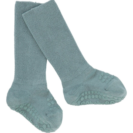 Gobabygo Dusty Blue Non-Slip Strømper Bambus