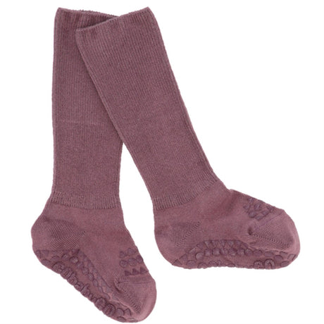 Gobabygo Misty Plum Non-Slip Strømper Bambus