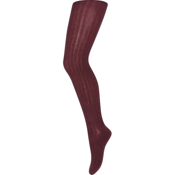 MP 128 Wool Rib Strømpebukser 36 Grape Skin