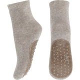 MP 7953 Cotton Anti-slip Strømper 489 Light Brown Melange