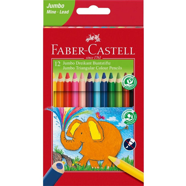 Faber Castell Jumbo 12 Trekants Farveblyanter