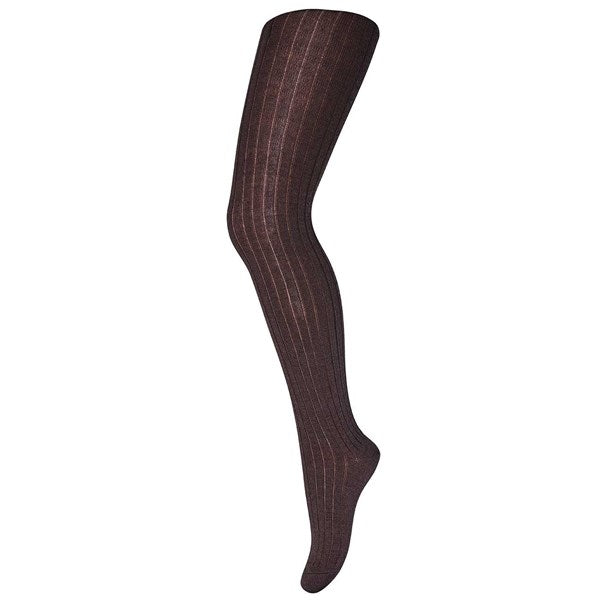 MP 128 Uld Rib Strømpebukser 541 Dark Brown