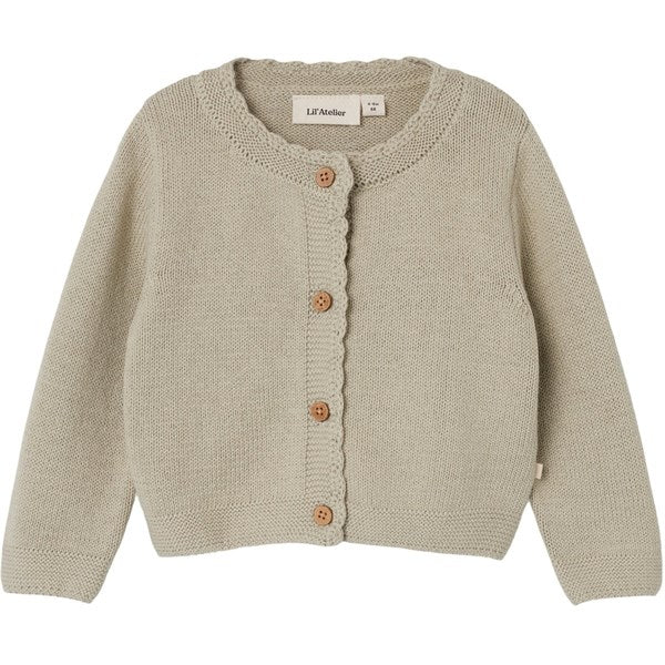 Lil'Atelier Moss Gray Fie Strik Cardigan