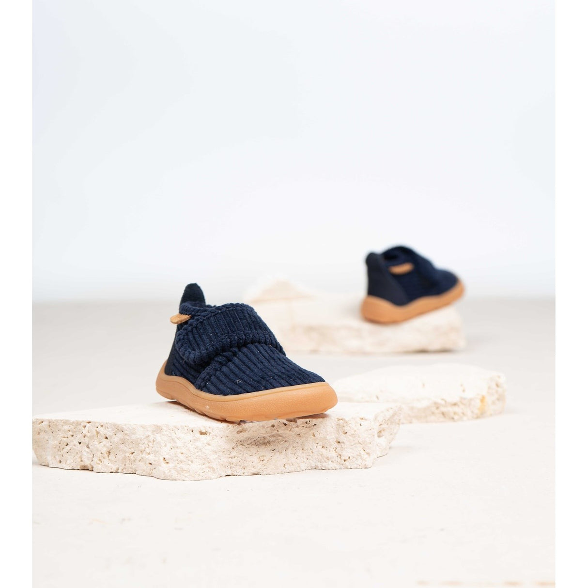 Bisgaard Navy Corduroy Barefoot Basic Hjemmesko
