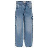 Kids ONLY Light Blue Denim Harmony Wide Cargo Carrot Jeans Noos