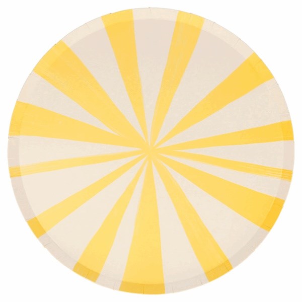 Meri Meri Stripe Yellow Tallerkener