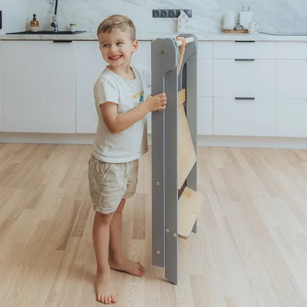 Duck Woodworks Foldbart Læringstårn Grey