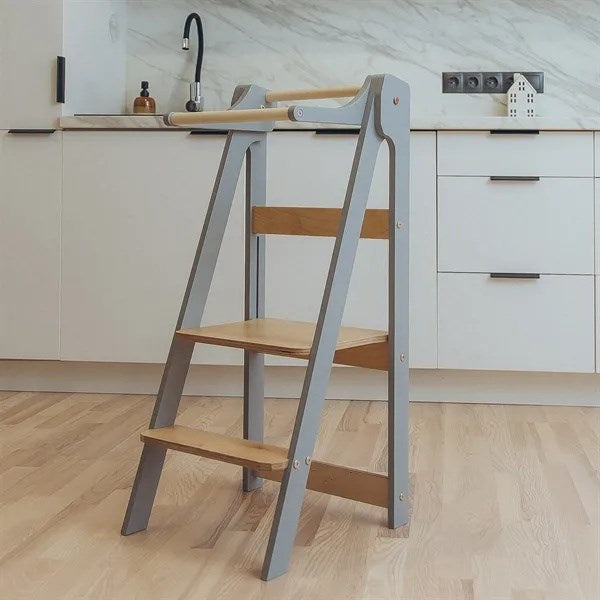 Duck Woodworks Foldbart Læringstårn Grey
