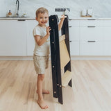 Duck Woodworks Foldbart Læringstårn Black