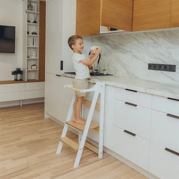 Duck Woodworks Foldbart Læringstårn White