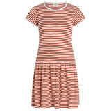 Mads Nørgaard Cotton Stripe Daisina Kjole Cherry Tomato/White