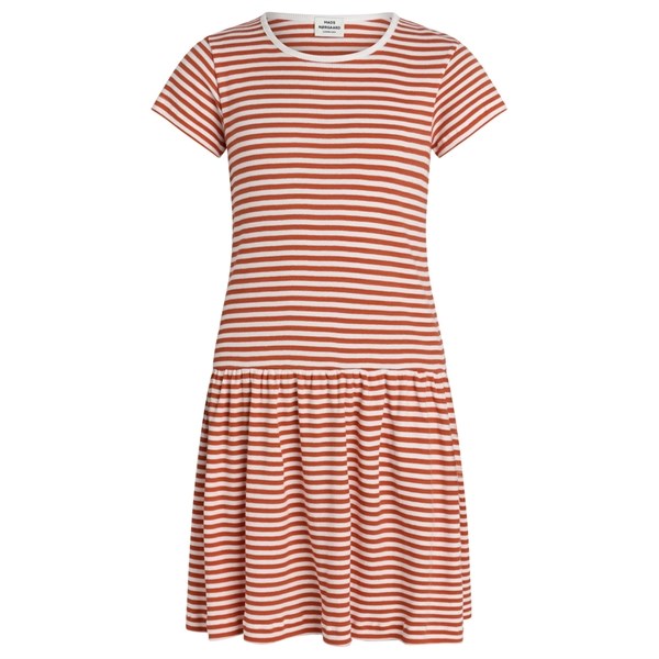 Mads Nørgaard Cotton Stripe Daisina Kjole Cherry Tomato/White