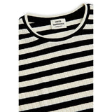 Mads Nørgaard 5x5 Classic Stripe Talika Bluse Black/Vanilla Ice