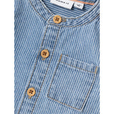 Name It Light Blue Denim Leo Stripe Denim Skjorte 5