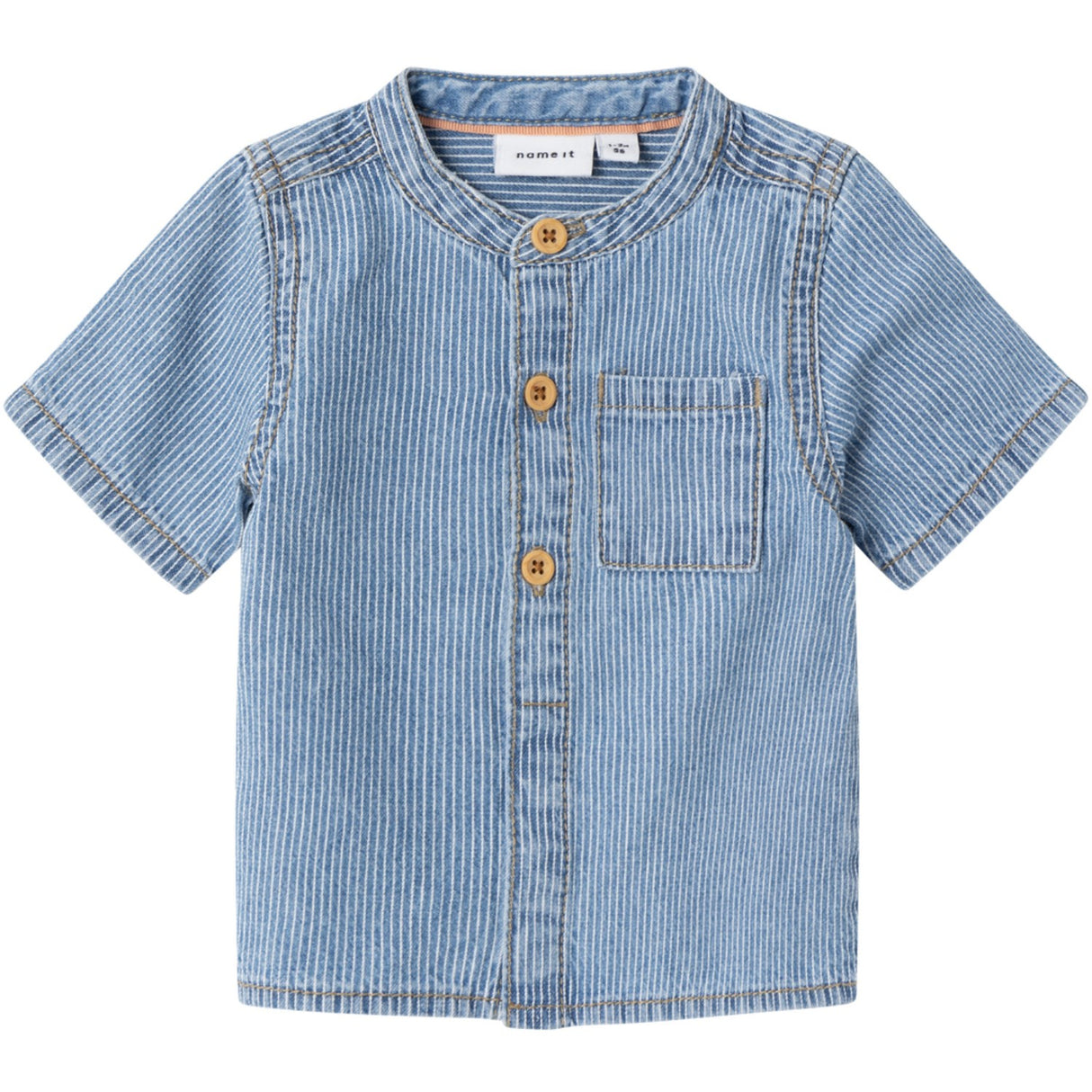 Name It Light Blue Denim Leo Stripe Denim Skjorte 4