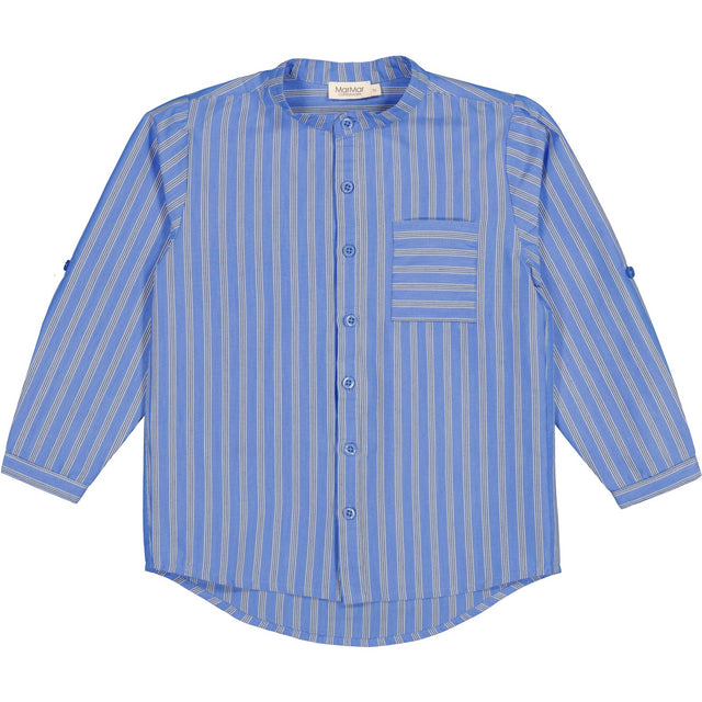 MarMar Smooth Cotton Cornflower Stripe Theodor Skjorte