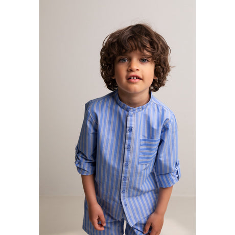 MarMar Smooth Cotton Cornflower Stripe Theodor Skjorte 2