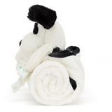 Jellycat Bashful Sort & Creme Hvalp Nusseklud