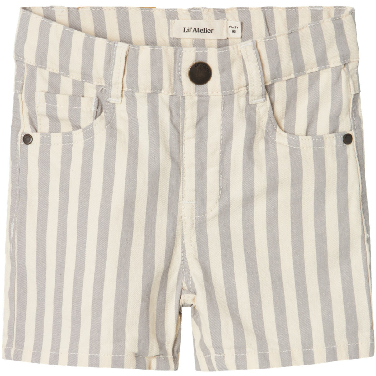 Lil'Atelier Limestone Coconut Milk Hugo Løse Twill Shorts