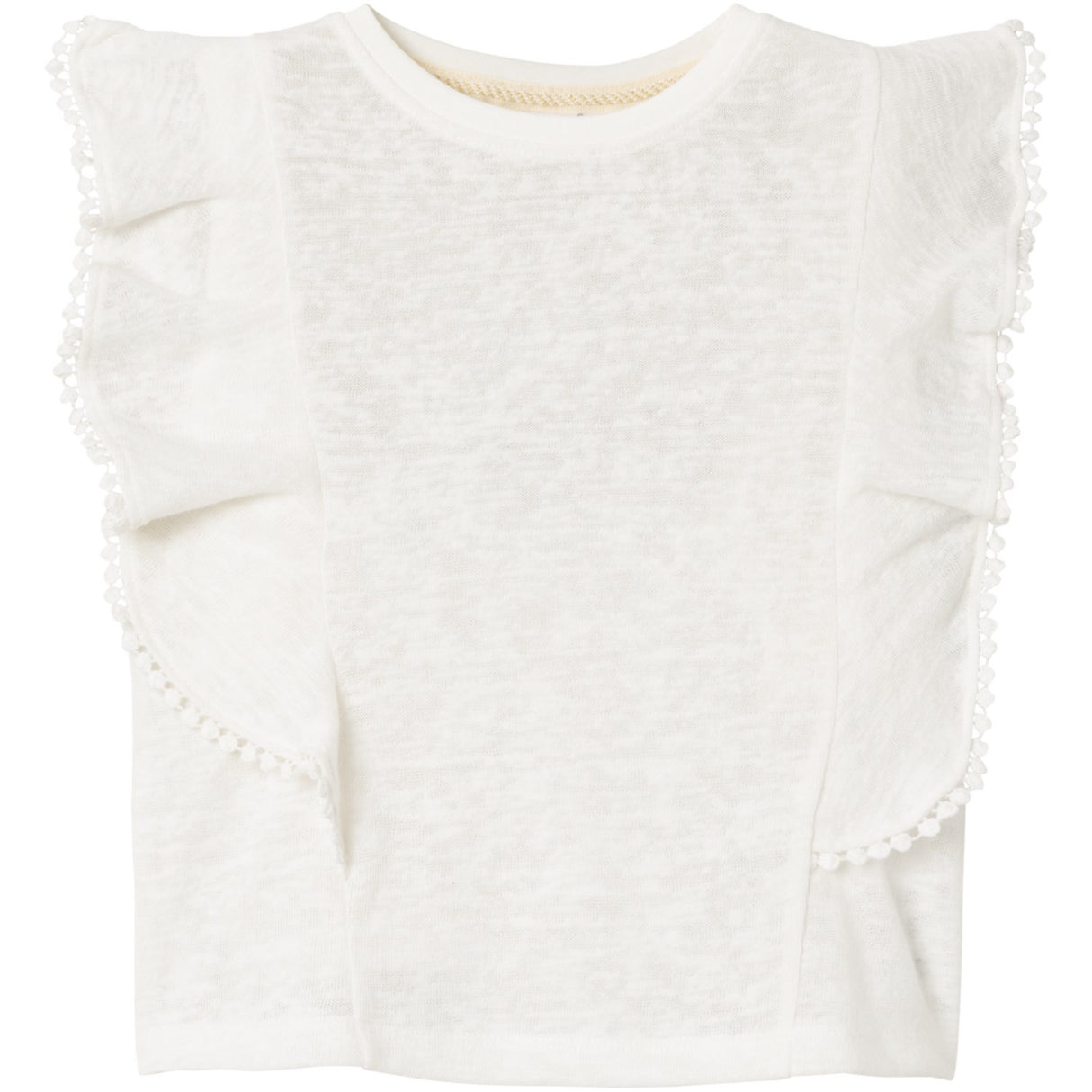 Name It Bright White Haftis Capsleeve Kort Bluse