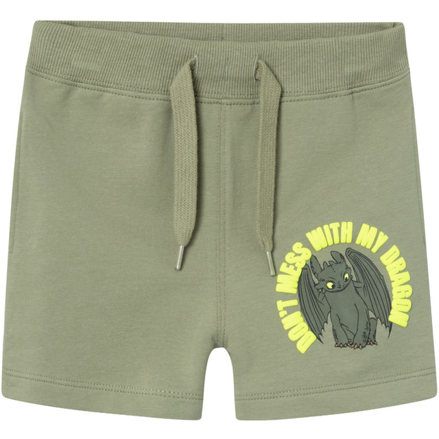 Name It Oil Green Abil Dragon Lange Sweat Shorts