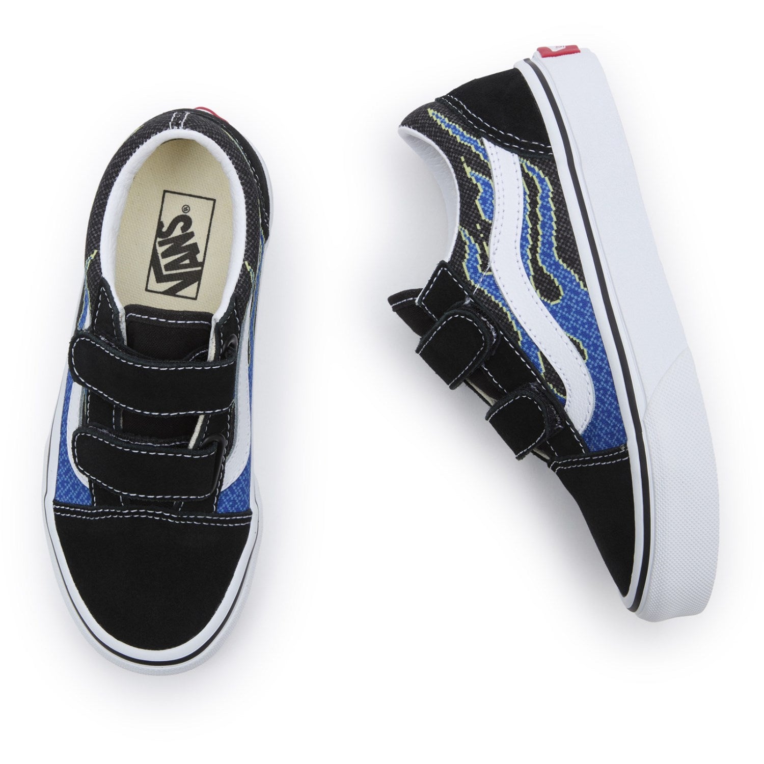 VANS Pixel Flame Black/Blue UY Old Skool V Sneakers 2