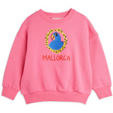 Mini Rodini Pink Parrot Embroidery Sweatshirt