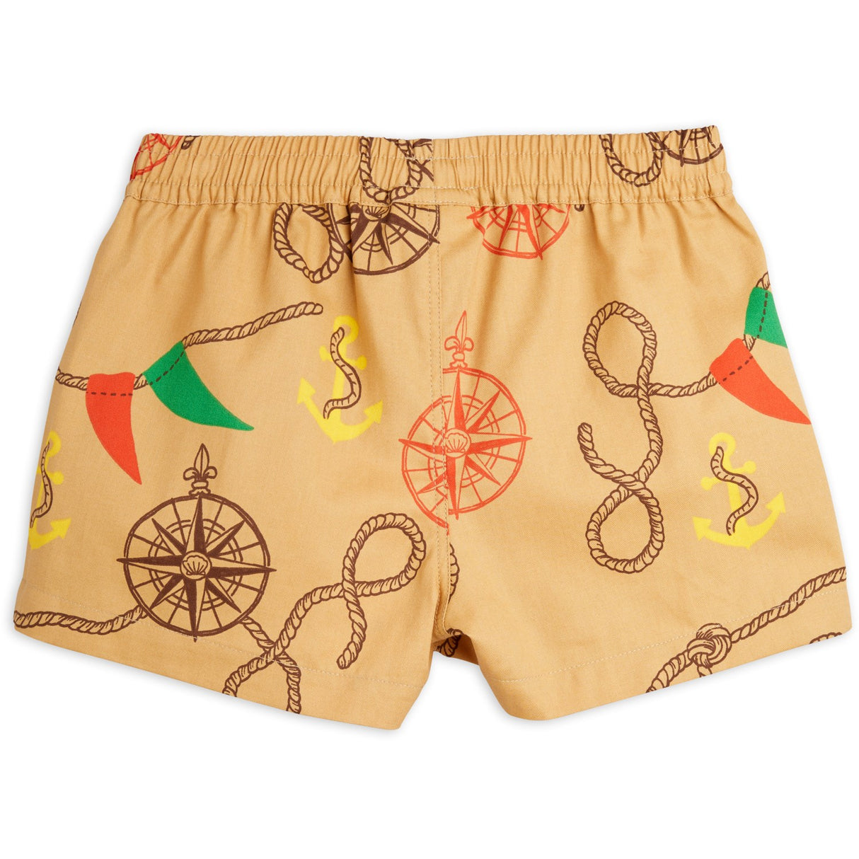 Mini Rodini Beige Nautical AOP Vævet Shorts 5