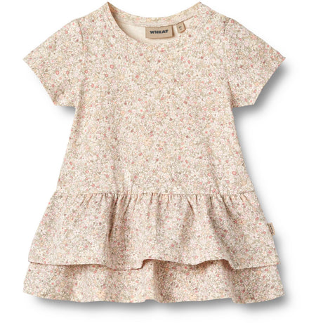 Wheat Cream Flower Meadow Jersey Kjole Johanna