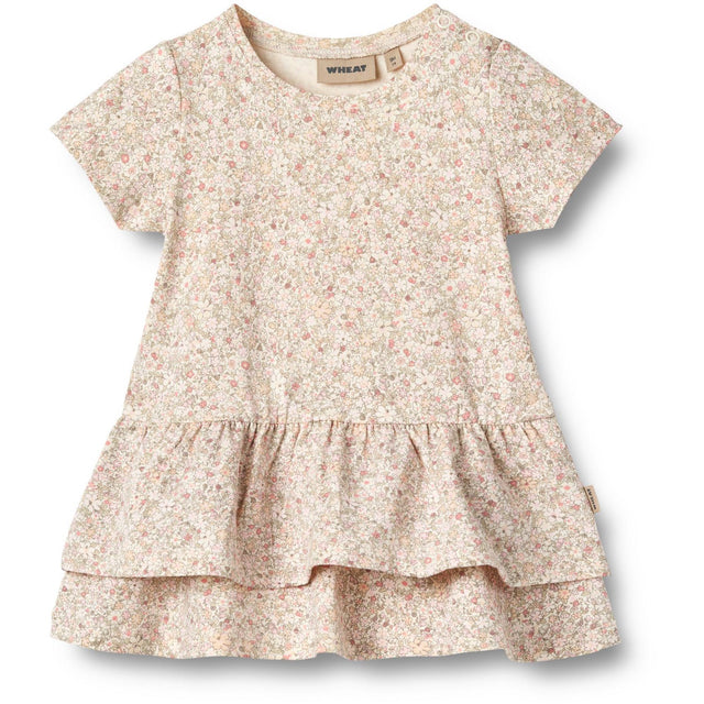 Wheat Cream Flower Meadow Jersey Kjole Johanna