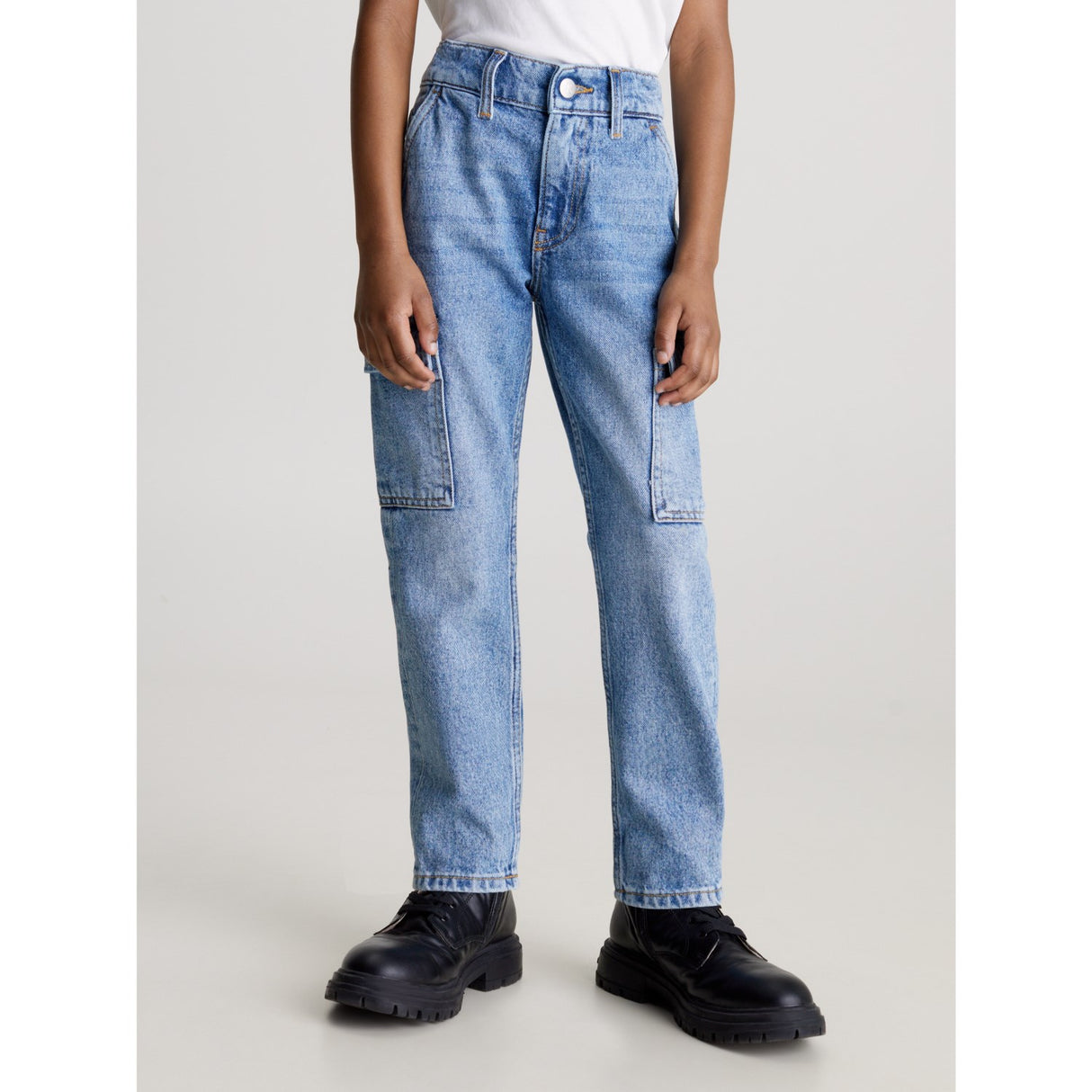 Calvin Klein Dad Denim Jeans Iconic Mid Blue