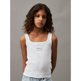 Calvin Klein Rib Badge Tank Top Bright White 2