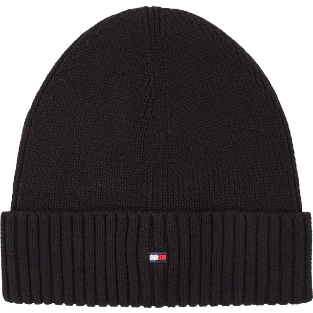 Tommy Hilfiger Black Small Flag Beanie