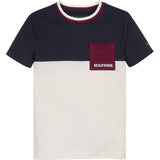 Tommy Hilfiger Ancient White Colorblock Embroidered T-Shirt