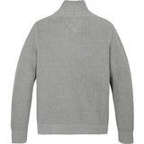 Tommy Hilfiger Light Grey Heather Flag Full Zip Sweater