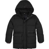 Tommy Hilfiger Black Monotype Ribstop Puffer Jakke