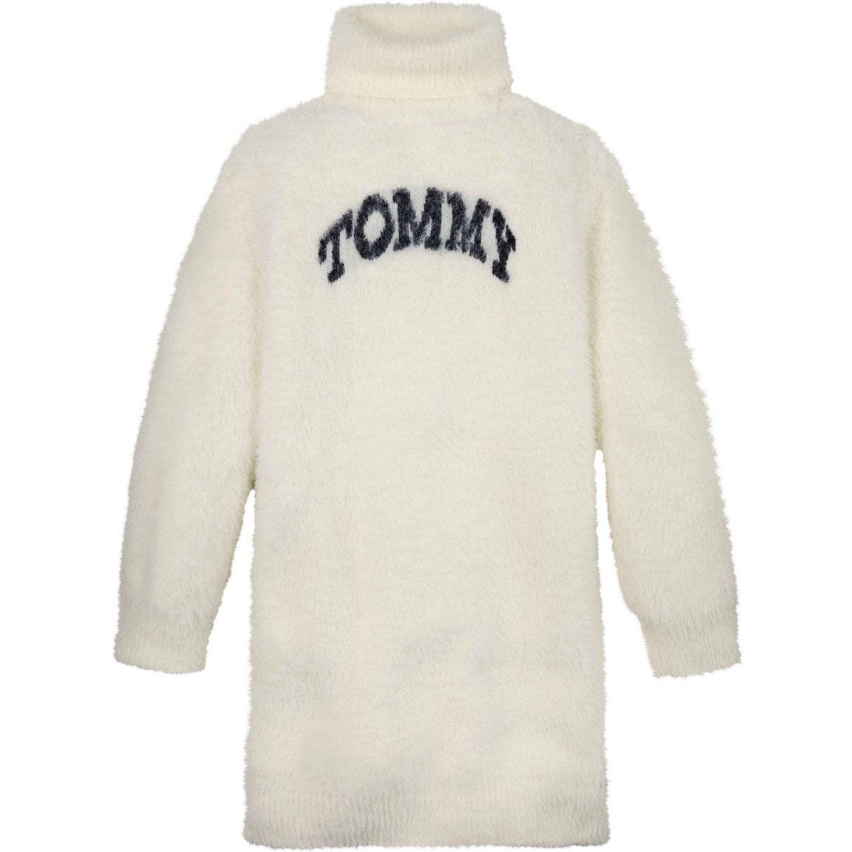 Tommy Hilfiger Ivory Petal Turtleneck Fluffy Sweat Kjole